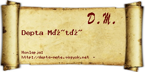 Depta Máté névjegykártya